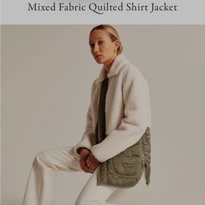 Abercrombie Mixed Fabric Quilted Shirt Jacket Sherpa Women's Size Small Sold Out